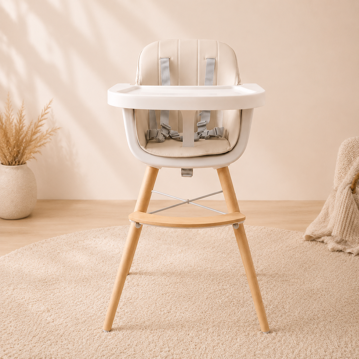 Silla Comedor Trona Beige