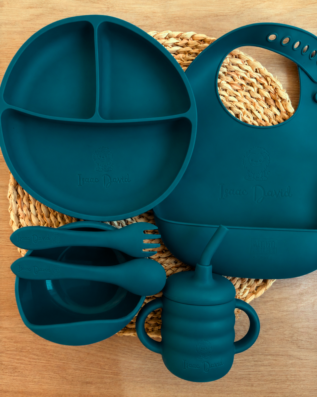Kit Alimentación Silicona Azul Navy PERSONALIZADO