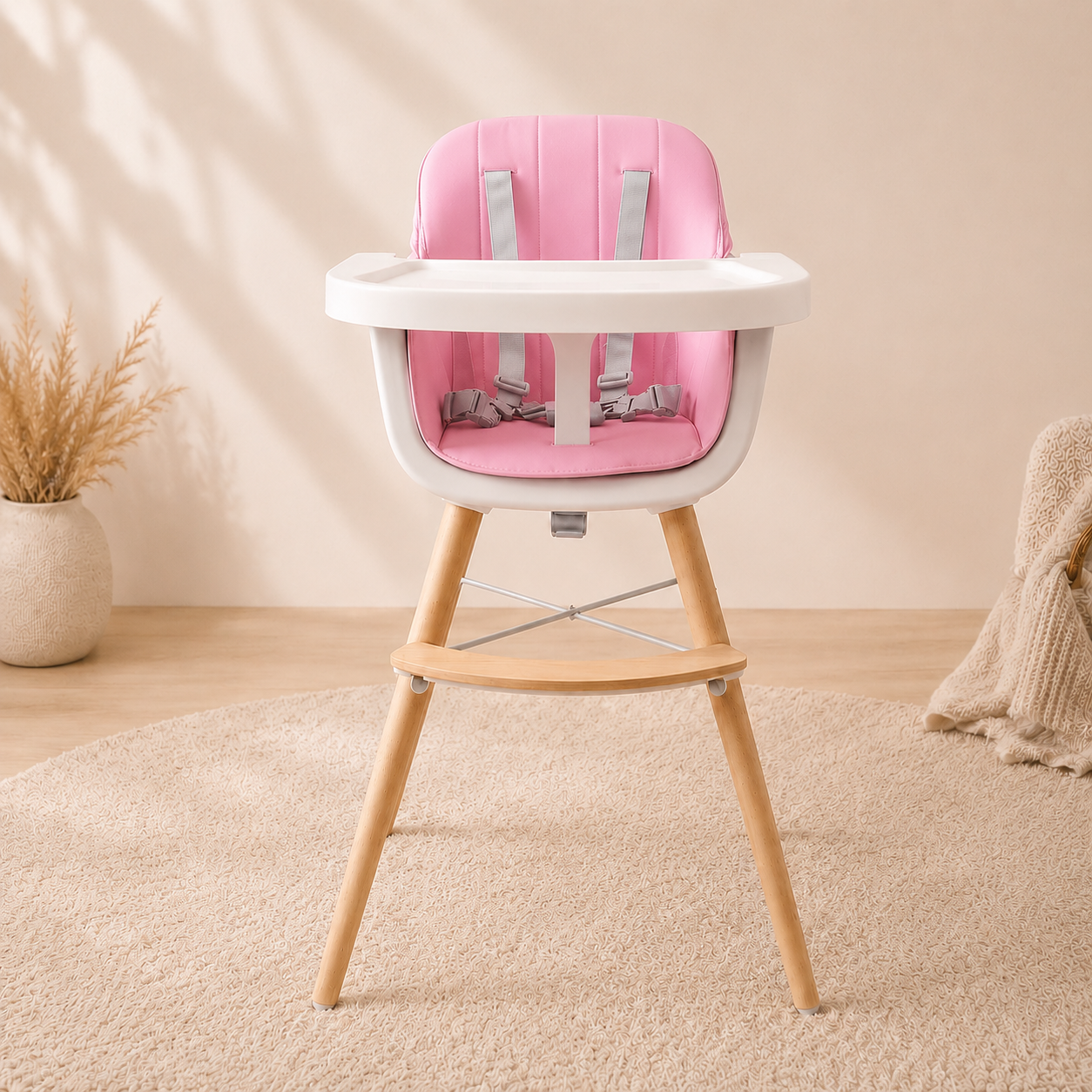 Silla Comedor Trona Rosa