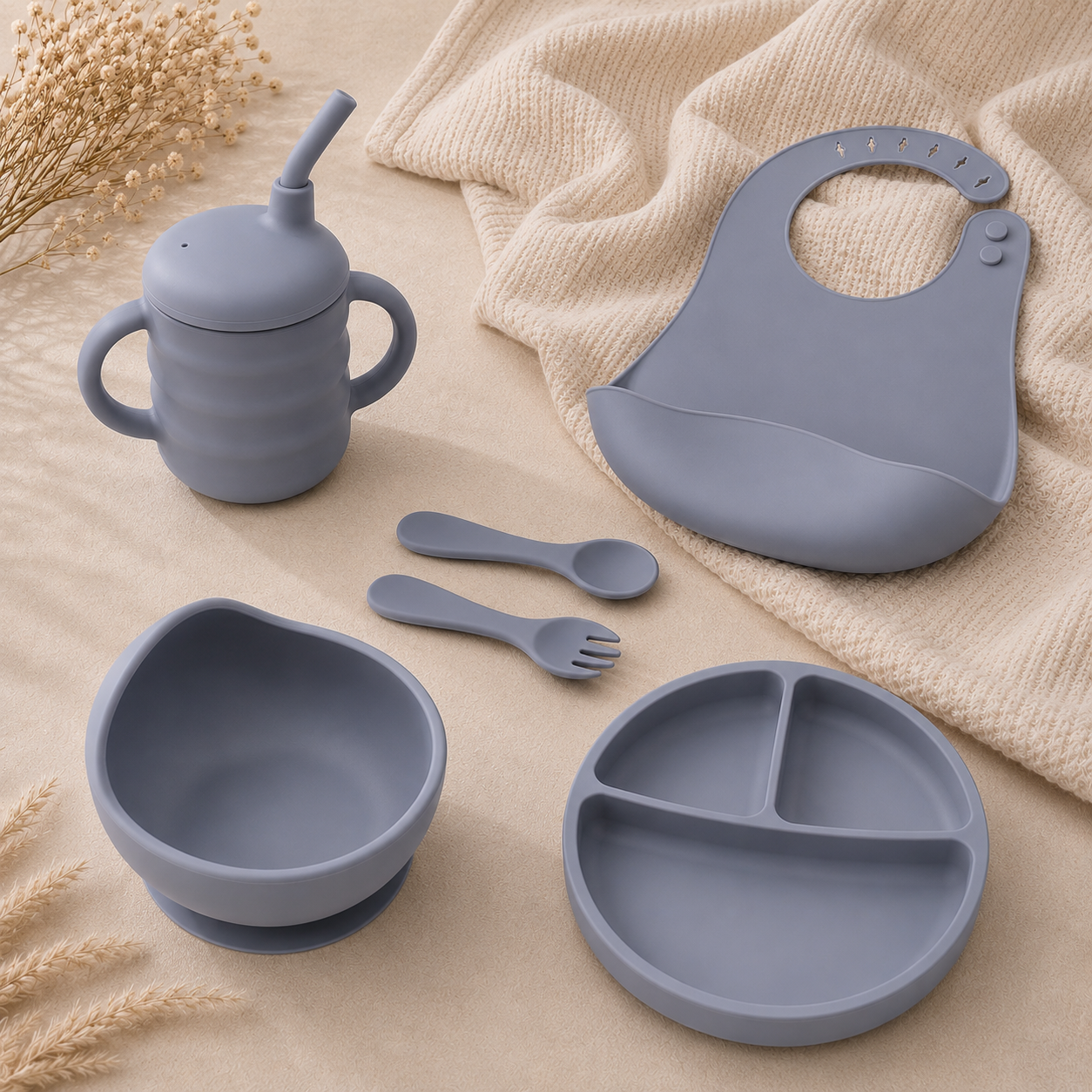 Kit Alimentación Silicona Azul Claro PERSONALIZADO