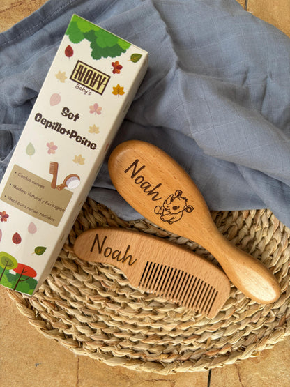 Set Cepillo y Peine madera PERSONALIZABLE