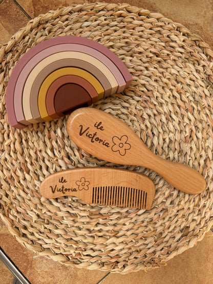 Set Cepillo y Peine madera PERSONALIZABLE