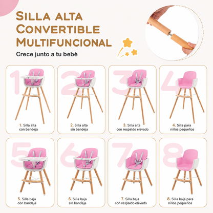 Silla Comedor Trona Rosa